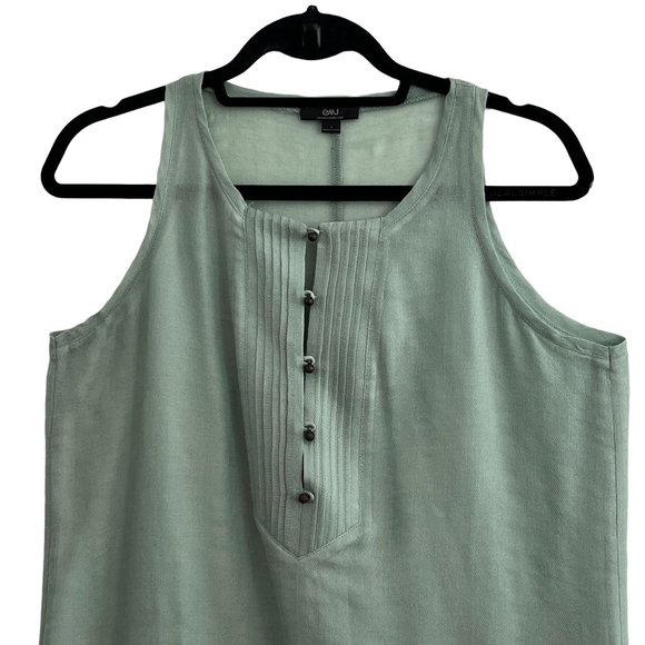 Emu Australia Green Maxi Dress Size Small Wool Silk Blend Semi-Sheer Side Slits - Picture 2 of 8